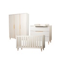 Pericles 3-delige babykamer (bed 120 x 60 + commode met verlengstuk + kast 3 deuren) Nomad dune beige
