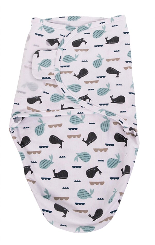 Bo Jungle Couverture d'emmaillotage B-Wrap Blue Whale coton