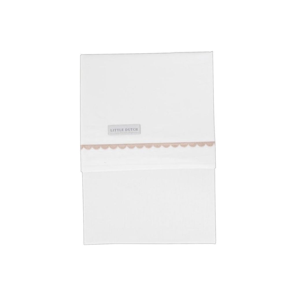 Little Dutch Laken voor bed Pink Rounded geborduurd roze