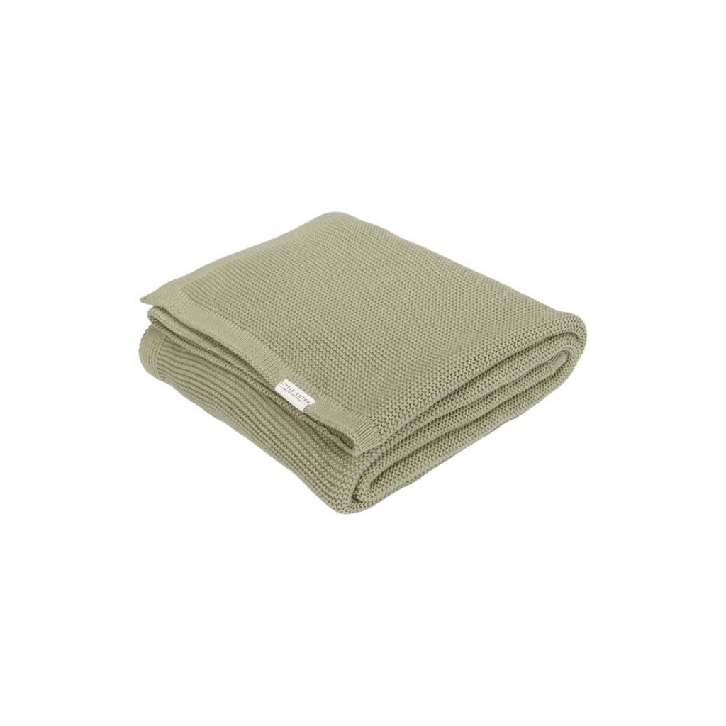 Little Dutch Deken voor wieg of park Basic Knit Olive Green