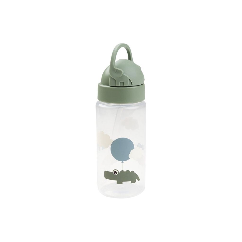 Done by Deer Drinkfles met rietje Happy Clouds Green