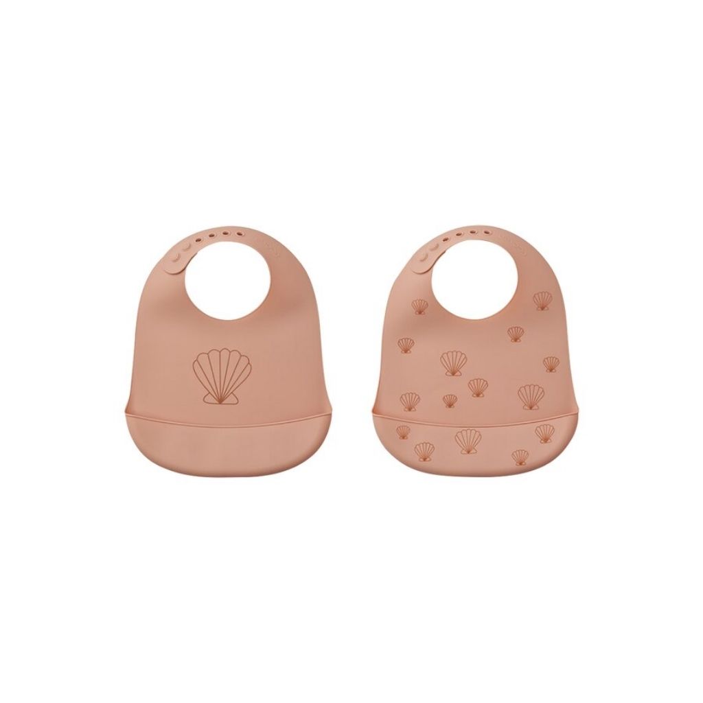 Liewood Slabbetje Tilda Sea Shell Pale Coral - 2 stuks