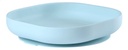 Béaba Assiette plate silicone avec ventouse bleu
