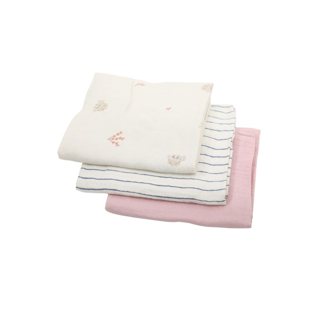Dreambee Essuie tetra Billie rose/beige - 3 pièces