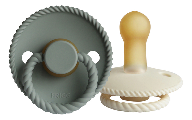 FRIGG Sucette 6 - 18 mois Rope latex Cream/Sage - 2 pièces