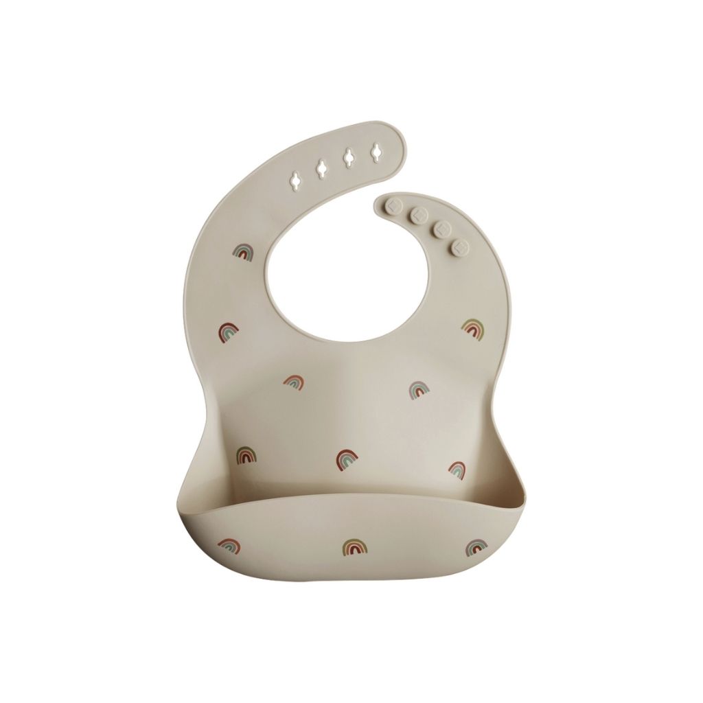 Mushie Slabbetje uit silicone Rainbow