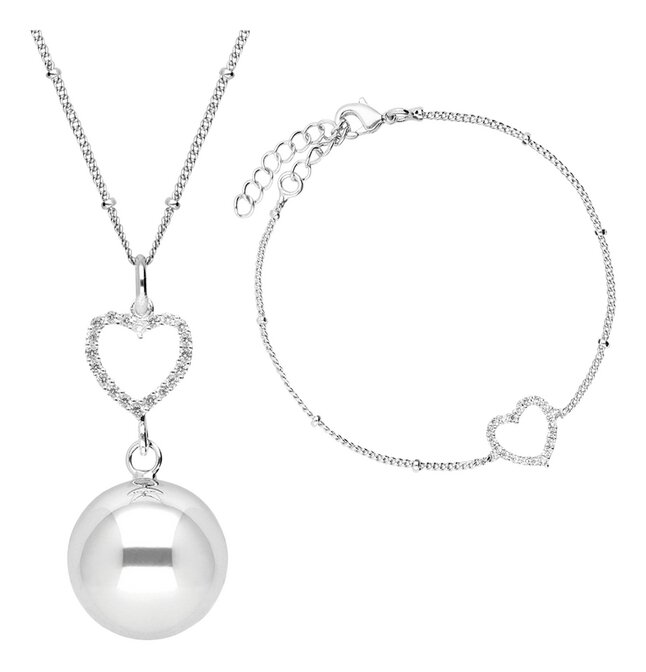 Bola Set grelot de grossesse et bracelet Crystal Heart