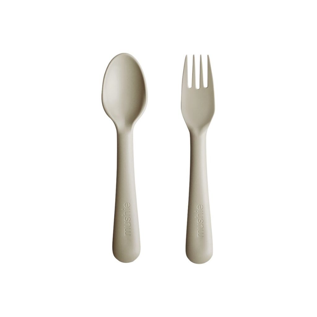 Mushie Vork en lepel Ivory