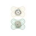 MAM Fopspeen + 0 maanden Perfect Silicone beige/groen - 2 stuks
