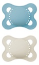 MAM Fopspeen + 0 maanden Original Matt Plain Silicone blauw/beige - 2 stuks