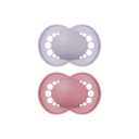 MAM Fopspeen + 6 maanden Original Matt Plain Silicone paars/roze - 2 stuks