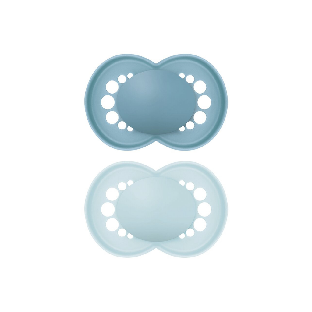MAM Sucette + 16 mois Original Matt Plain Silicone bleu - 2 pièces