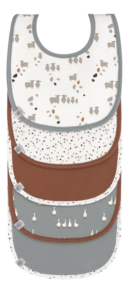 Lässig Bavoir Tiny Farmer Sheep avec fermeture velcro - 5 pièces