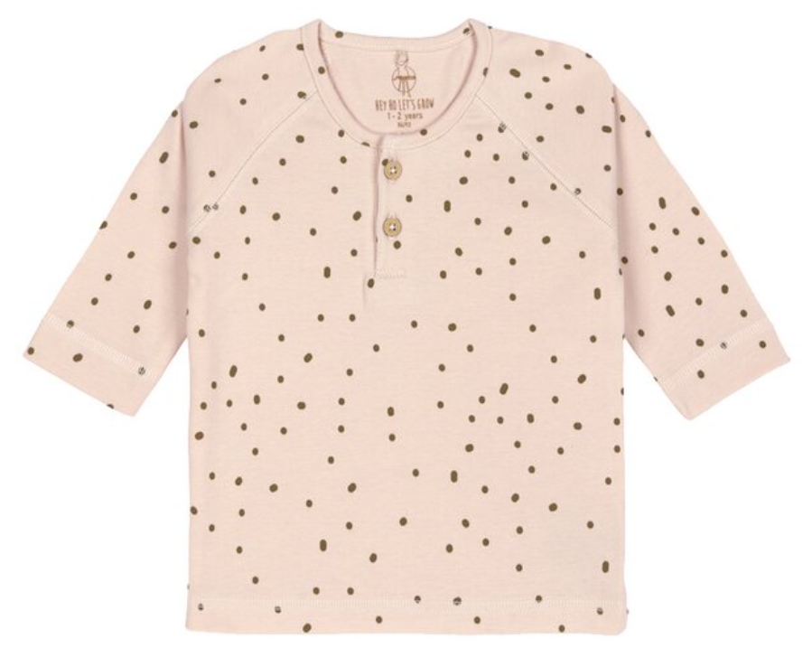 Lässig T-shirt à longues manches Dots Powder Pink