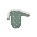 Dreambee Body met lange mouwen Flo ecru/groen - 2 stuks