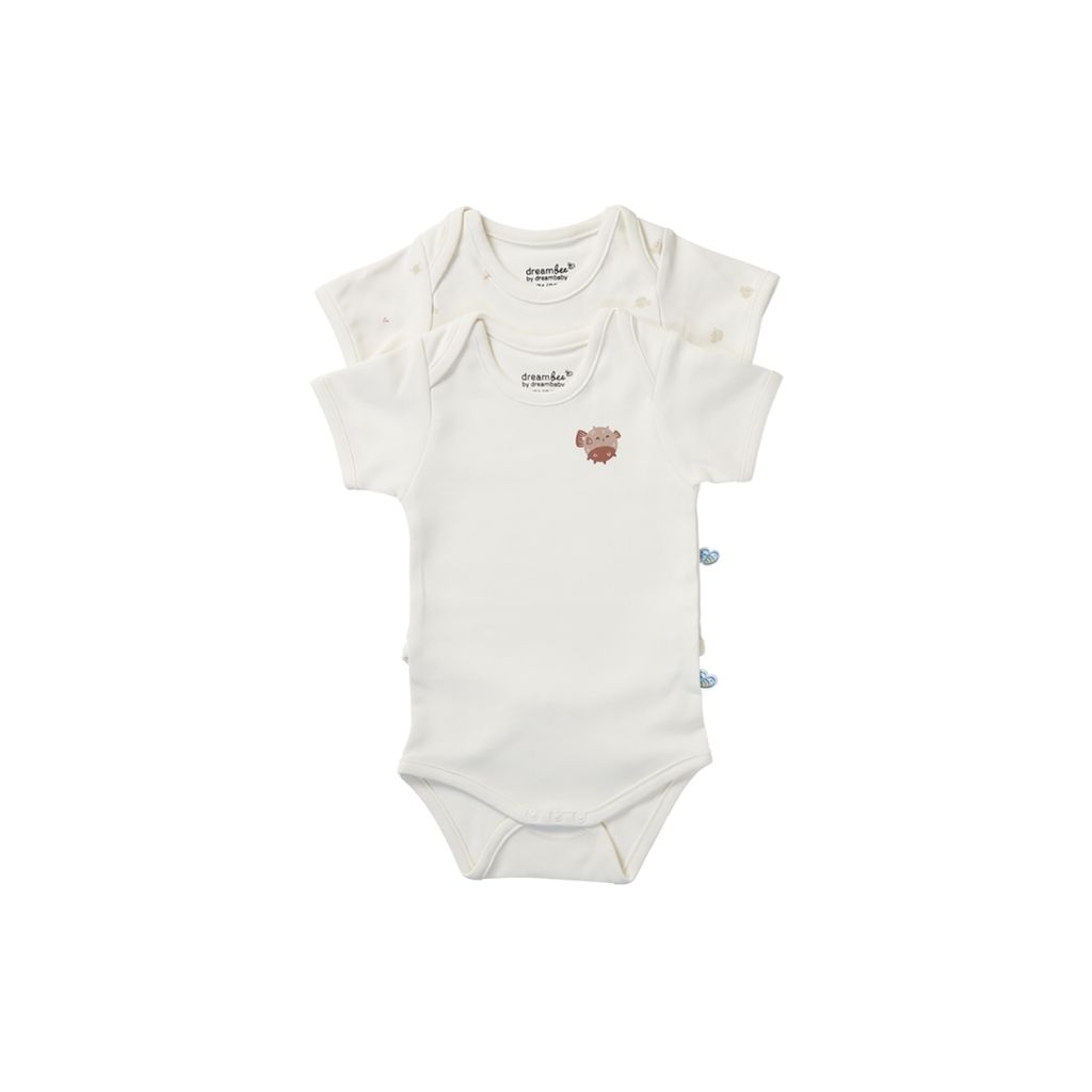 Dreambee Body met korte mouwen Billie ballonvis beige - 2 stuks