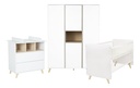 Quax 3-delige babykamer (bed + commode + kast met 3 deuren) Loft White