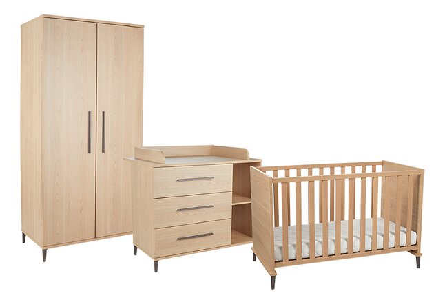 Transland 3-delige babykamer (bed + commode + kast met 2 deuren) Niel