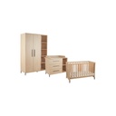 Transland 3-delige babykamer (bed + commode + kast met 2 deuren en open schappen) Niel
