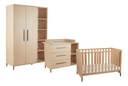 Transland 3-delige babykamer (bed + commode + kast met 2 deuren en open schappen) Niel