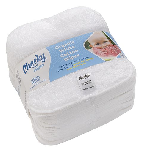 [27788901] Cheeky Wipes Lingettes lavables Terry blanc - 25 pièces