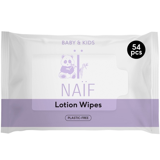 [28118501] Naïf Lingettes humides Plastic Free Lotion Wipes - 54 pièces