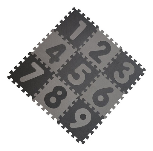 [12184501] BabyDan Puzzeltegels Cijfers Grey/Black - 9 stuks