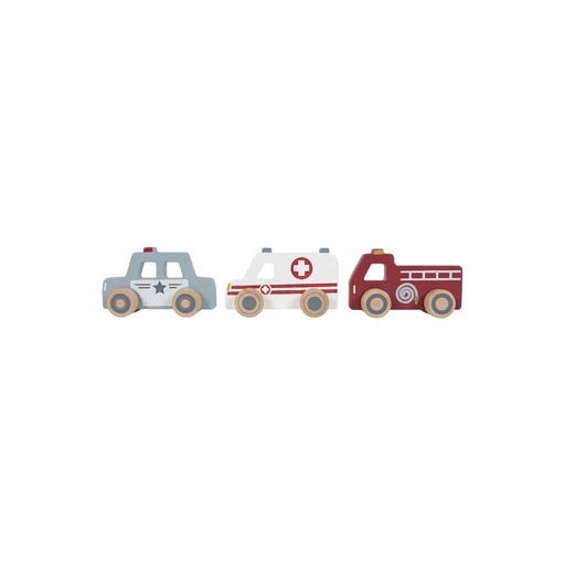 [12361101] Little Dutch Houten Hulpverleningsauto's