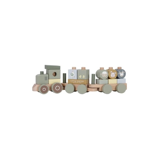 [27901801] Little Dutch Train à blocs Little Farm tracteur  