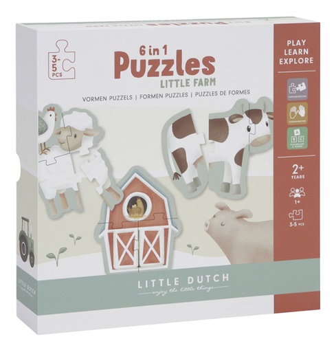 [27901601] Little Dutch Puzzle 6 en 1 Little Farm