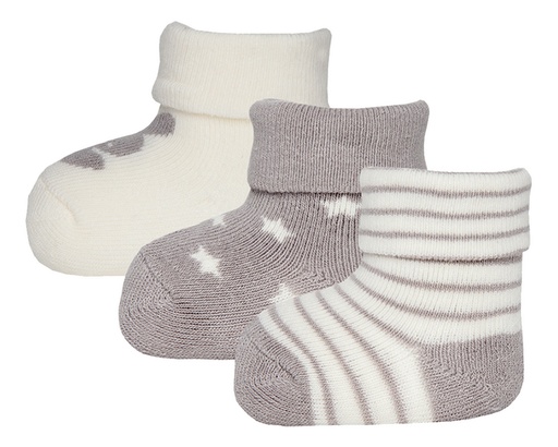 [9014101] Paire de chaussettes Newborn Hase Ewy gris taille unique - 3 pièces