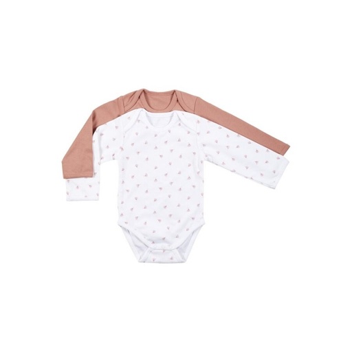 Dreambee Body met lange mouwen Essentials Flower roze - 2 stuks