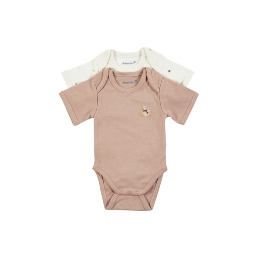 Dreambee Body à manches courtes Jules & Odette Légumes/rose doux - 2 pièces