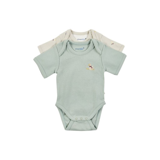 Dreambee Body met korte mouwen Jules & Odette Tractors/zachtgroen - 2 stuks