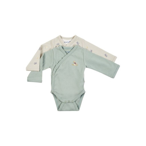 Dreambee Body met overslag en lange mouwen Jules & Odette zachtgroen - 2 stuks