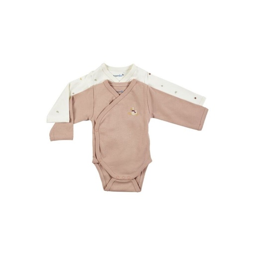 Dreambee Body cache-coeur à manches longues Jules & Odette rose doux - 2 pièces