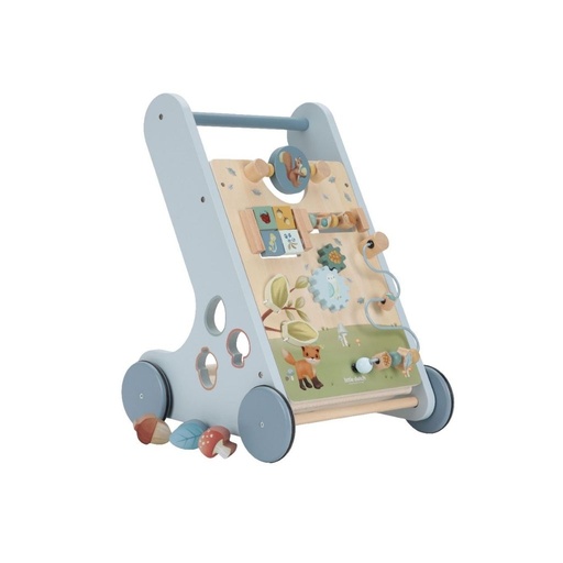 [29275101] Little Dutch Porteur-pousseur en bois Forest Friends bleu