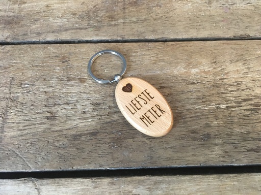 [29715901] Dotti Sleutelhanger "Liefste Meter" houtkleur licht