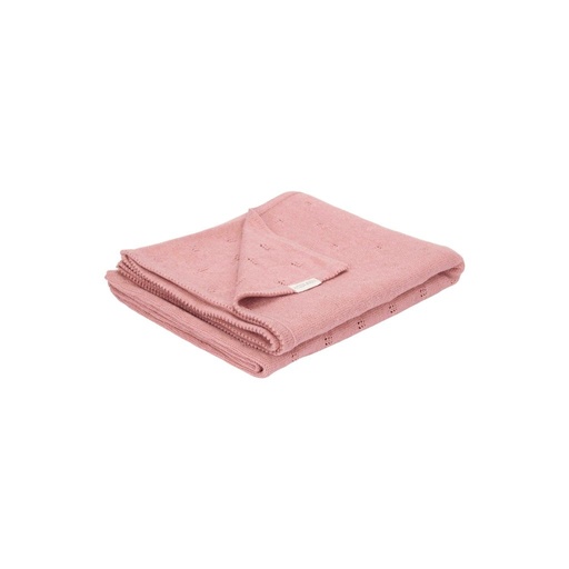 [29788601] Little Dutch Couverture pour lit Pure Pink Blush coton bio Lg 110 x L 140 cm