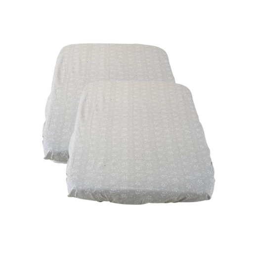 [30021901] Chicco Drap-housse pour berceau Next2Me Grey Fox Lg 50 x L 83 cm - 2 pièces