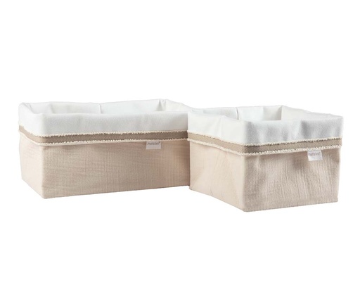 [30023101] Pericles Panier de rangement Crème - 2 pièces