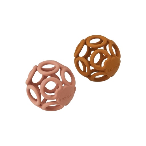 [30159301] Liewood Bijtspeeltje bal Dark rose - 2 stuks