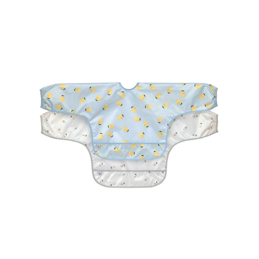 [30164201] Lässig Bavoir à manches Happy Fruits Lemon bleu - 2 pièces