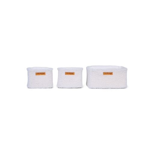 [30280301] Childhome Panier de rangement Teddy Off White - 3 pièces