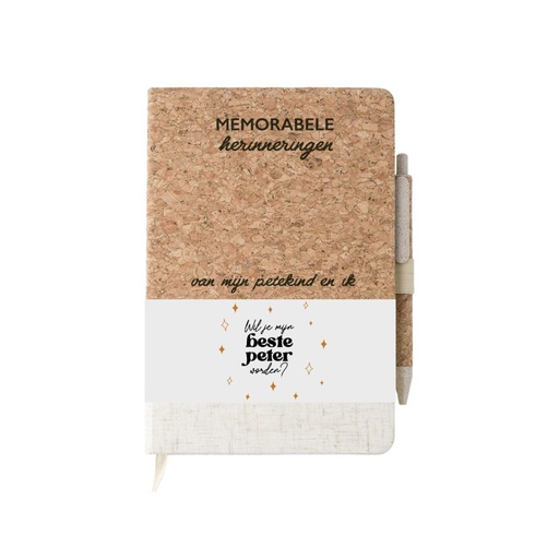 [30341401] Minimou Carnet avec stylo "Mooie herinneringen van mijn petekind en ik"