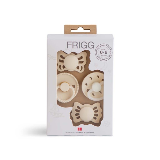 [30394201] FRIGG Fopspeen 0 - 6 maanden Baby’s First pacifier​ - Moonlight Sailing Cream - 4 stuks