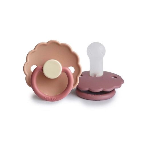 [30409001] FRIGG Fopspeen 6 - 18 maanden Daisy siliconen Peony/Cedar - 2 stuks