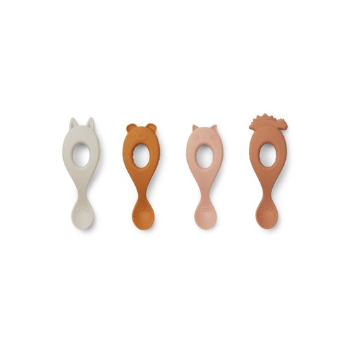 [30433201] Liewood Cuillère en silicone Liva Rose - 4 pièces