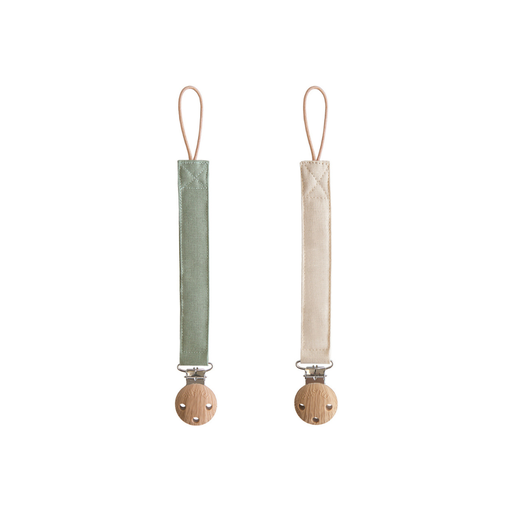 [30520401] Mushie Fopspeenhouder Olive/Shifting Sand Multi - 2 stuks                      