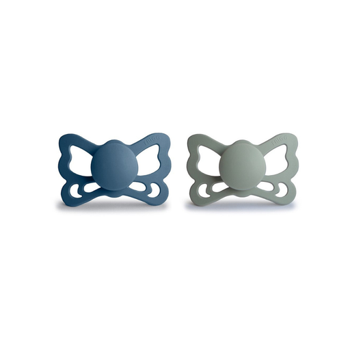 [30714401] FRIGG Sucette + 6 mois Butterfly silicone Ocean view/Sage - 2 pièces